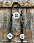Dark Oil Basketweave Champagne - Clear Browband/One Ear Tack Set  