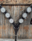 Dark Oil Silver Dot Rhinestone and AB One Ear Tack Set 