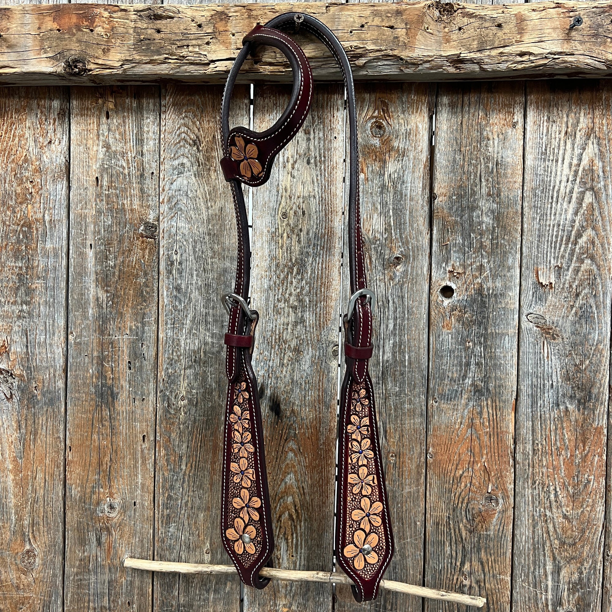 Floral Two Tone Headstall/Breastcollar Tack Set