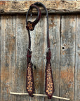 Floral Two Tone Headstall/Breastcollar Tack Set