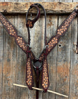 Floral Two Tone Headstall/Breastcollar Tack Set