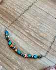 Turquoise & Spiny Oyster Pearl Necklace 16 inch