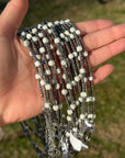 White Howlite Glass Seed Bead Choker