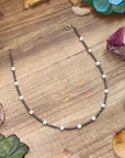 White Howlite Glass Seed Bead Choker