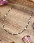 White Howlite Glass Seed Bead Choker