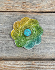 Triple Color Flower Rhinestone Rosette - Assorted Conchos