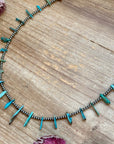 Sterling Silver Pearl & Long Blue Turquoise Necklace – 21”