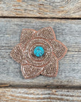Copper Pointed Flower Rhinestone Rosette - Assorted Conchos