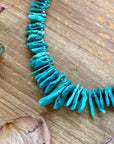 Blue Turquoise & Silver Hematite Necklace – 18”