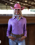 PURPLE STITCHED PERFORMANCE RODEO SHIRT