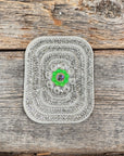 White Rectangle Rhinestone Rosette - Assorted Conchos