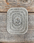 White Rectangle Rhinestone Rosette - Assorted Conchos