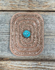 Copper Rectangle Rhinestone Rosette - Assorted Conchos