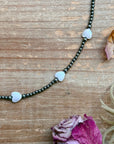 Sterling Silver Pearl Choker with Heart Freshwater Pearls – 15.5”