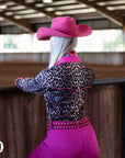 PINK LEOPARD PERFORMANCE RODEO SHIRT