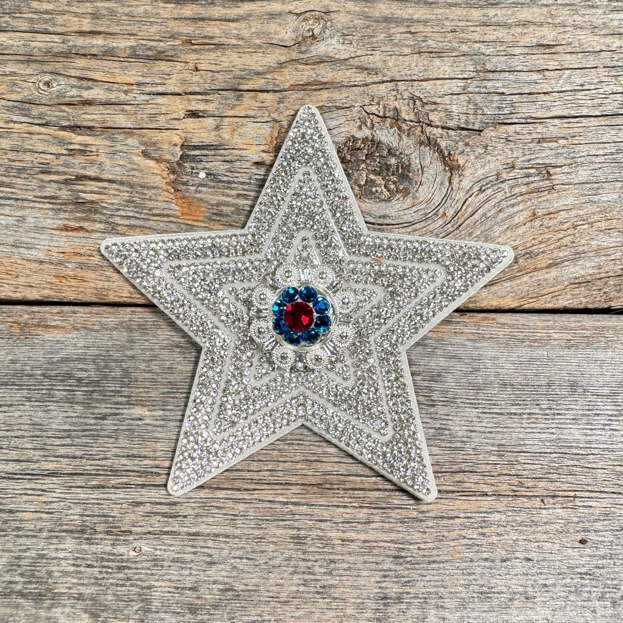 White Big Star Rhinestone Rosette - Assorted Conchos