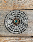 Black Clear Circle Rhinestone Rosette - Assorted Conchos