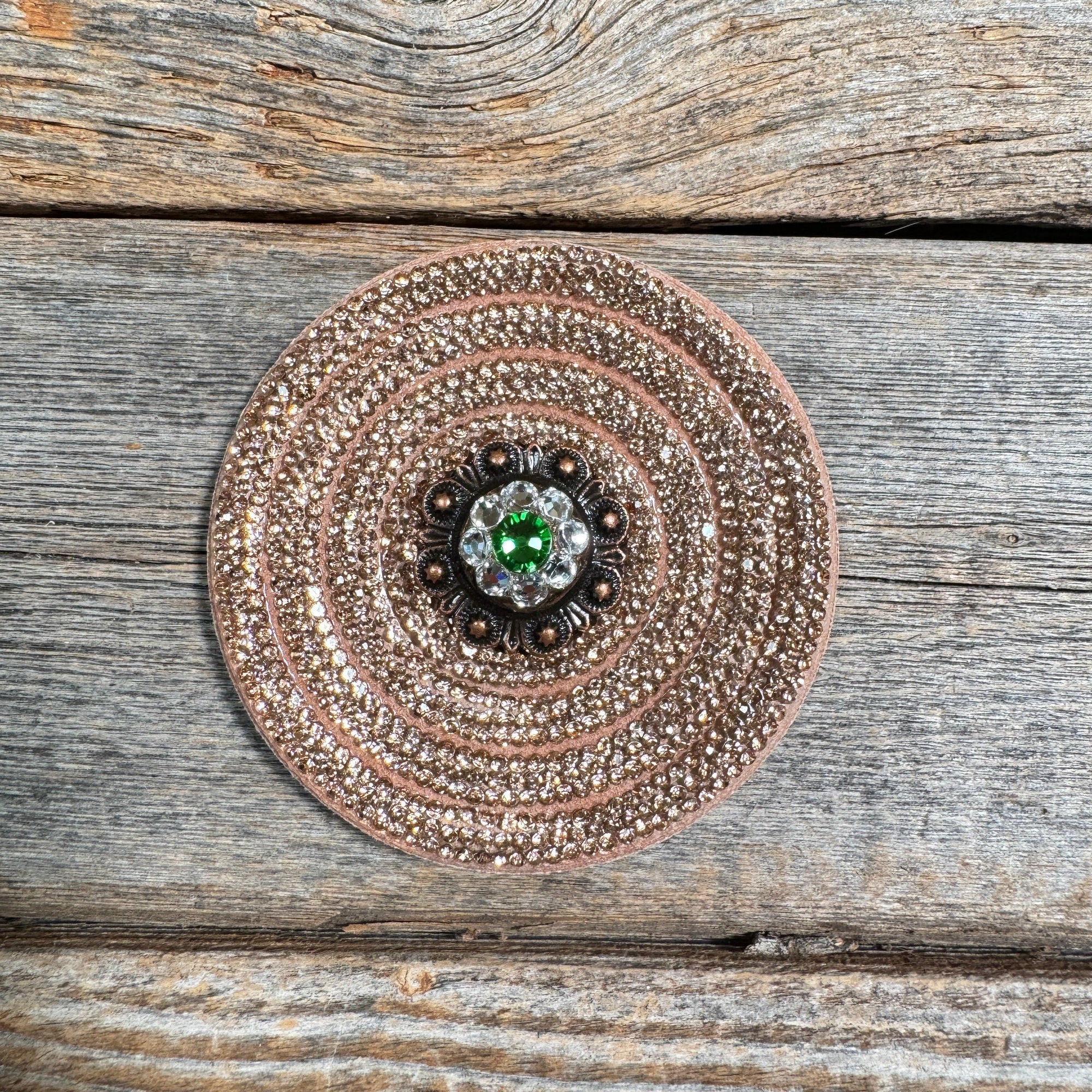 Copper Circle Rhinestone Rosette - Assorted Conchos