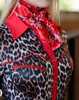 RED LEOPARD PERFORMANCE RODEO SHIRT