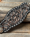 Dark Oil Buckstitch Bronc Noseband With Antique Silver Conchos