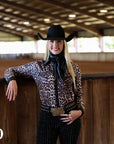 BLACK LEOPARD PERFORMANCE RODEO SHIRT