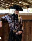 BLACK LEOPARD PERFORMANCE RODEO SHIRT