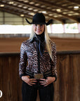 BLACK LEOPARD PERFORMANCE RODEO SHIRT