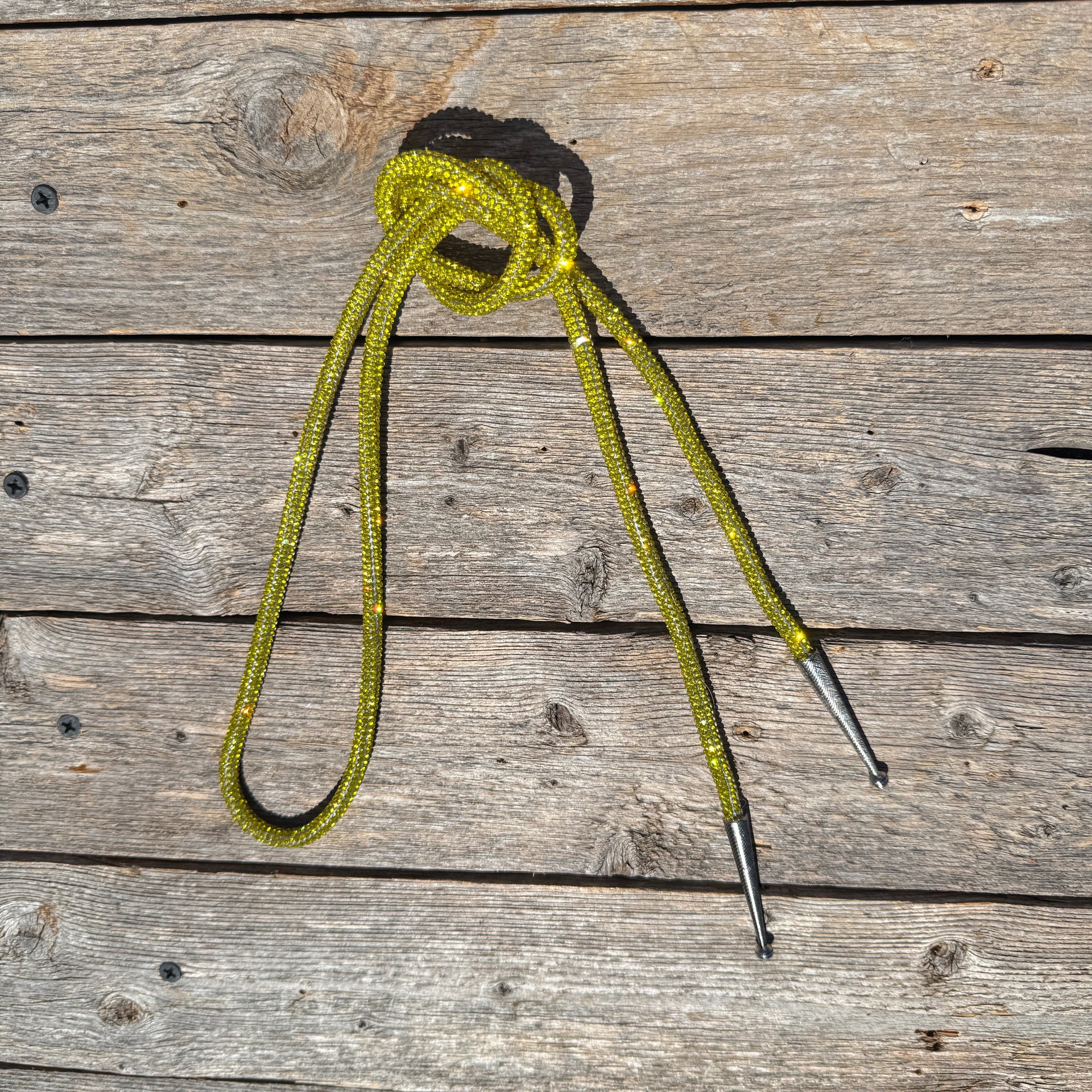 Yellow Rhinestone Western Bolo Tie 