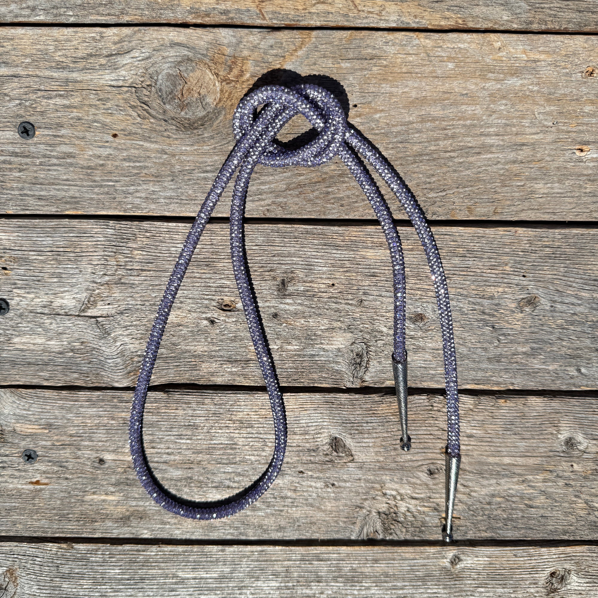 Lilac Rhinestone Western Bolo Tie 