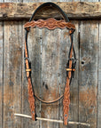 Floral Scalloped Light Oil Browband Headstall / Bridle