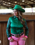 HOT SHOT LEOPARD SATIN PERFORMANCE RODEO SHIRT