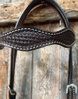 Basketweave Dark Oil Browband Headstall / Bridle