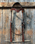 Floral V Browband Medium Oil Headstall / Bridle