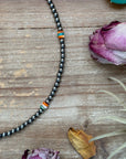 Mixed Turquoise & Spiny Oyster Heishi Necklace – 19”
