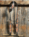 Floral Tooled Buckstitch One Ear Headstall / Bridle