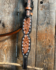 Floral Tooled Buckstitch Browband Headstall / Bridle