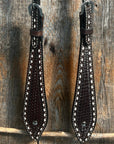 Dark Oil Basketweave Buckstitch Tooled One Ear Headstall / Bridle