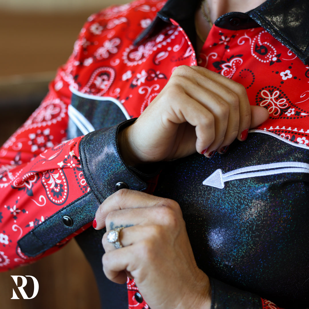 PAISLEY SHADOW SPARKLE PERFORMANCE RODEO SHIRT