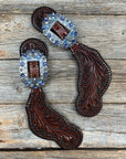 Dark Oil Whipstitch Light Sapphire, Clear, Lilac Spur Straps 