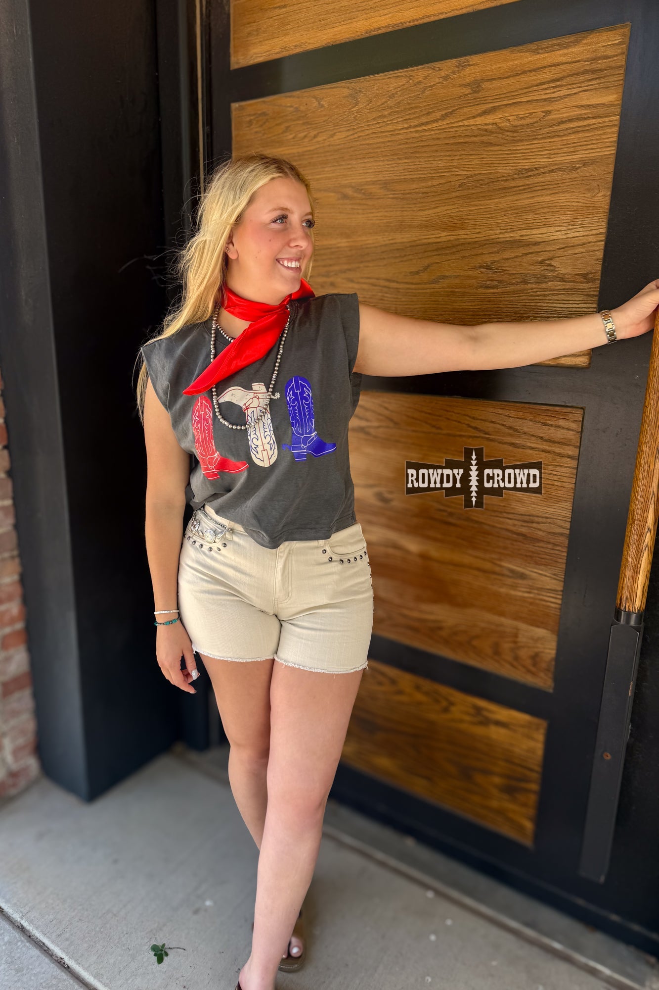 Red, White &amp; Boots Tank