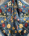 35X35" Grey and Blue Tulips and Lilies Wild Rag / Scarf WR1010