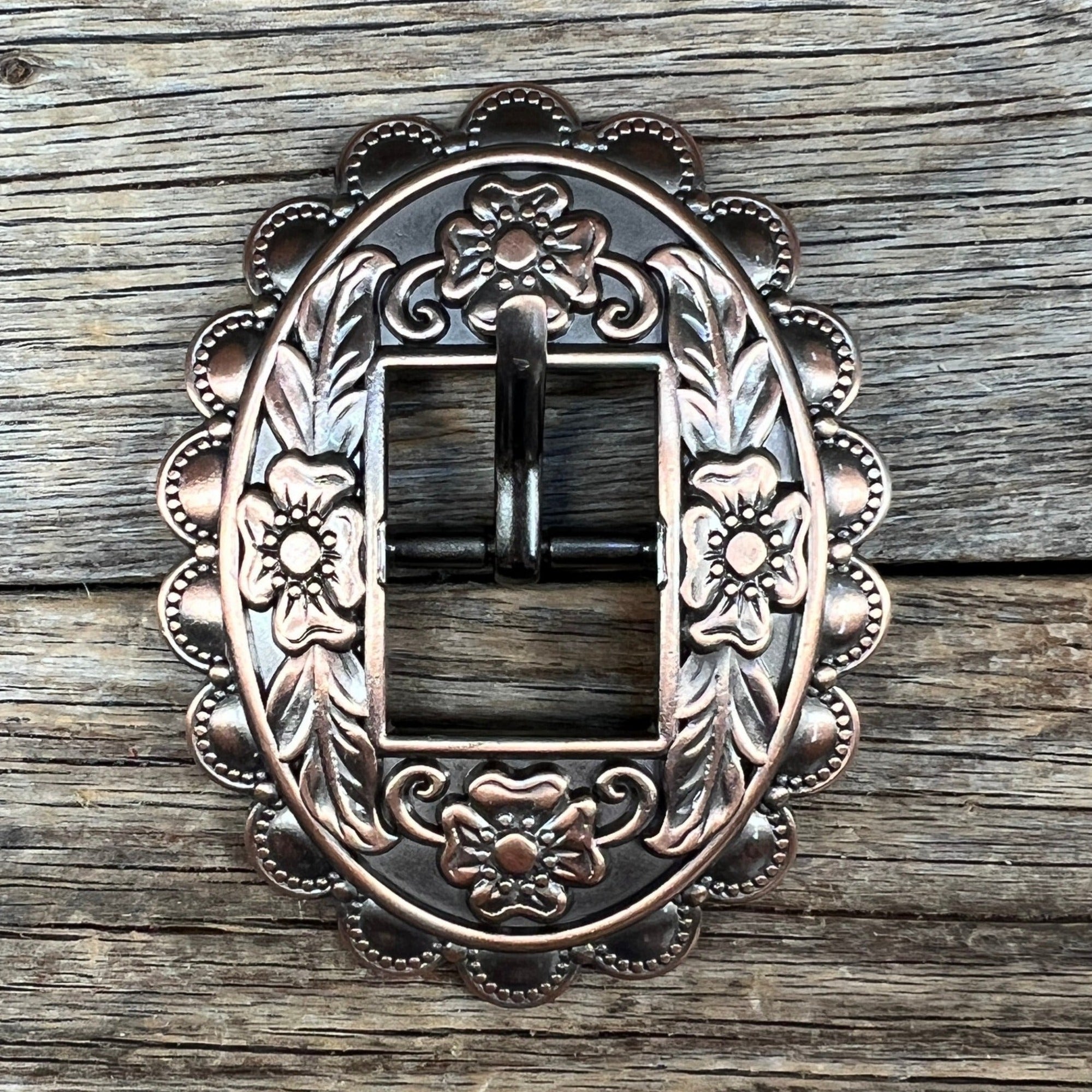 Copper Floral Cart Buckle W197B