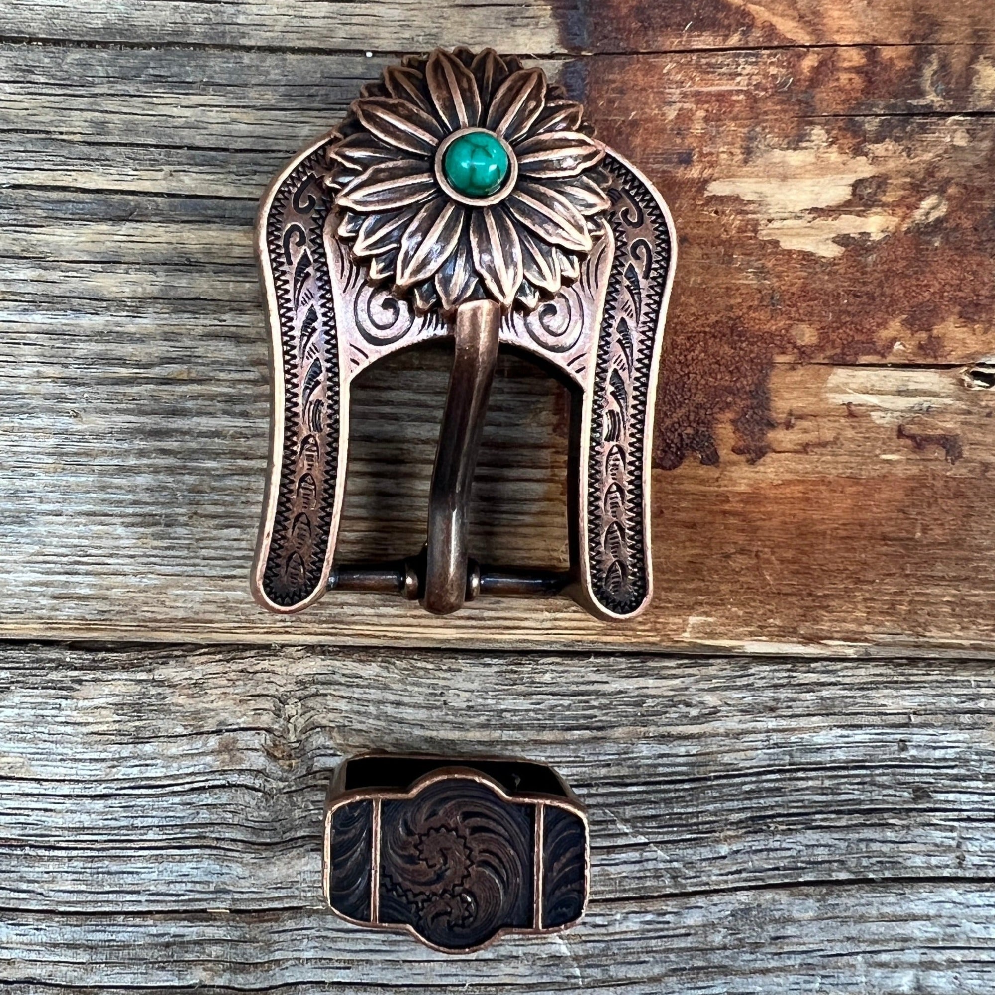 Copper Daisy Turquoise Concho Buckle Adapter W132COBA