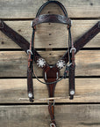Dark Oil Braid Copper Clear Browband Tack Set  