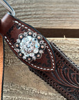 Dark Oil Braid Copper Clear Browband Tack Set  