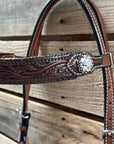 Dark Oil Braid Copper Clear Browband Tack Set  