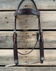 Dark Oil Braid Texas Star Browband Tack Set  