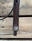 Dark Oil Braid Texas Star Browband Tack Set  