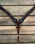 Dark Oil Braid Jet and AB Browband / One Ear Tack Set  