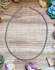 Silver-Plated 4 mm Bead Necklace – 24”